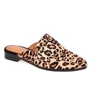 Halogen Leopard Print Calfhair Mules